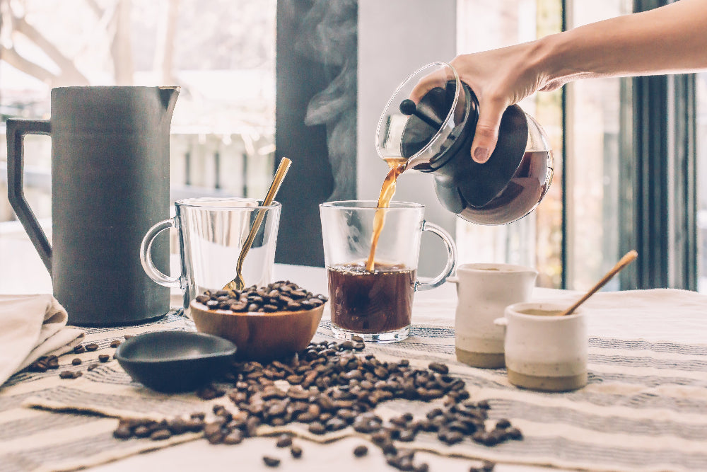 coffee with beans
